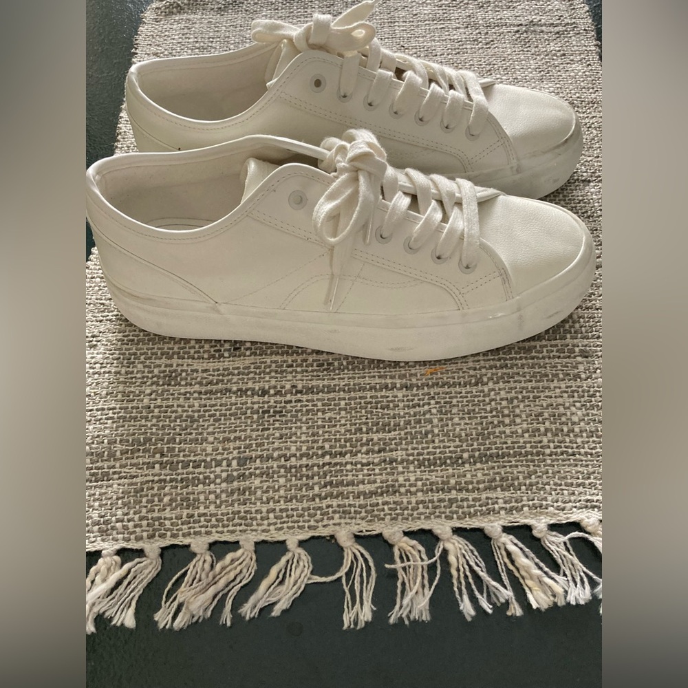 Zara Women's White Lace-Up Sneakers Size 10